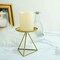 2 Geometric Gold 5" Metal Pillar Candle Holders Triangle Base Party Decorations